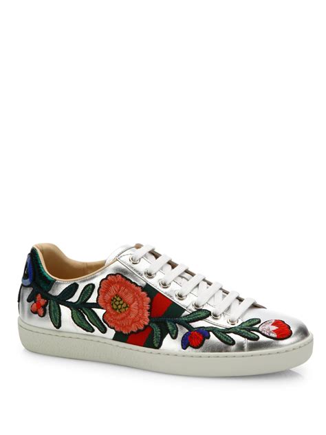 gucci ace embroidered floral|gucci ace platform sneakers women.